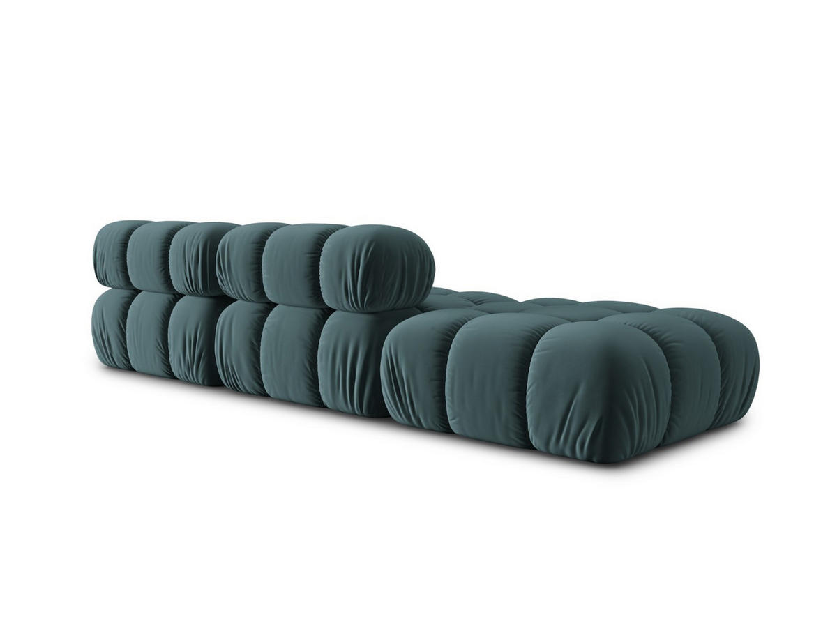 MODULARES-SOFA links Bellis aus Samt petrol 4 Sitzplätze - Petrol, Textil (94/63/282cm) - Micadoni