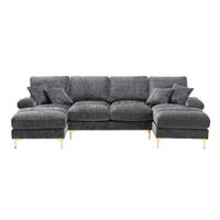 WOHNLANDSCHAFT Grau 272/136/88 cm 4-Sitzer mit Chenillebezug - Grau, Textil (272/88/136cm) - PANGIVO