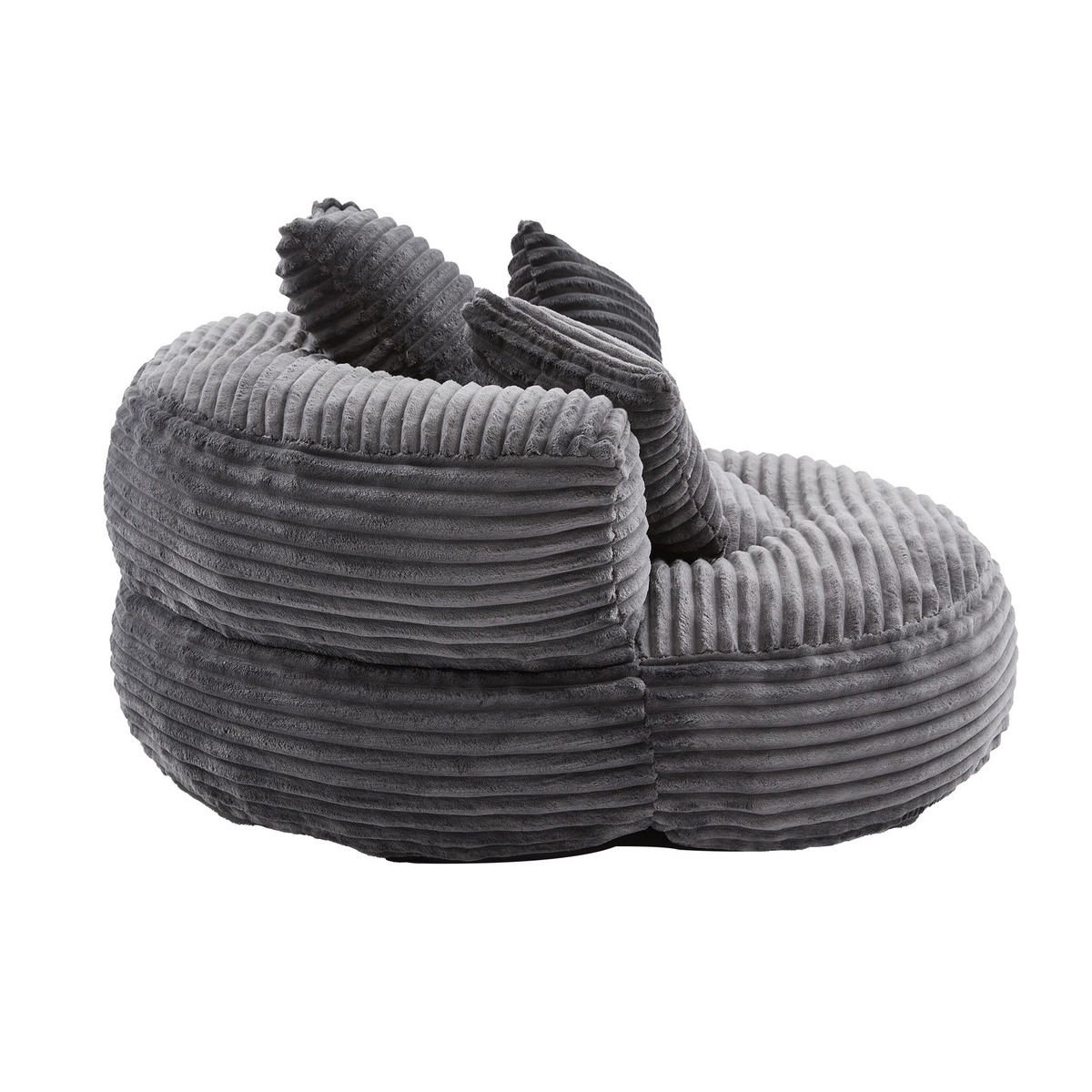 SITZSACK 1-Sitzer 108/108/52 cm in Grau aus Cord - Grau, Textil (108/52/108cm) - CHICFURN