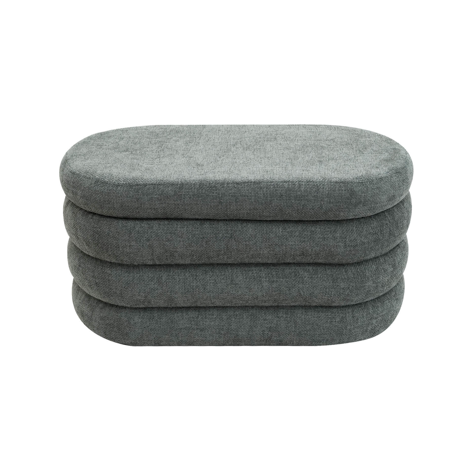 FUSSHOCKER Grau 38/76/38 cm - Grau, Textil (38/38/76cm) - Mobili Rebecca