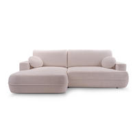 ECKSOFA FUGO Boucle Pink L - Links - Schwarz/Rosa, Kunststoff/Textil (168/260cm) - Luxkor24