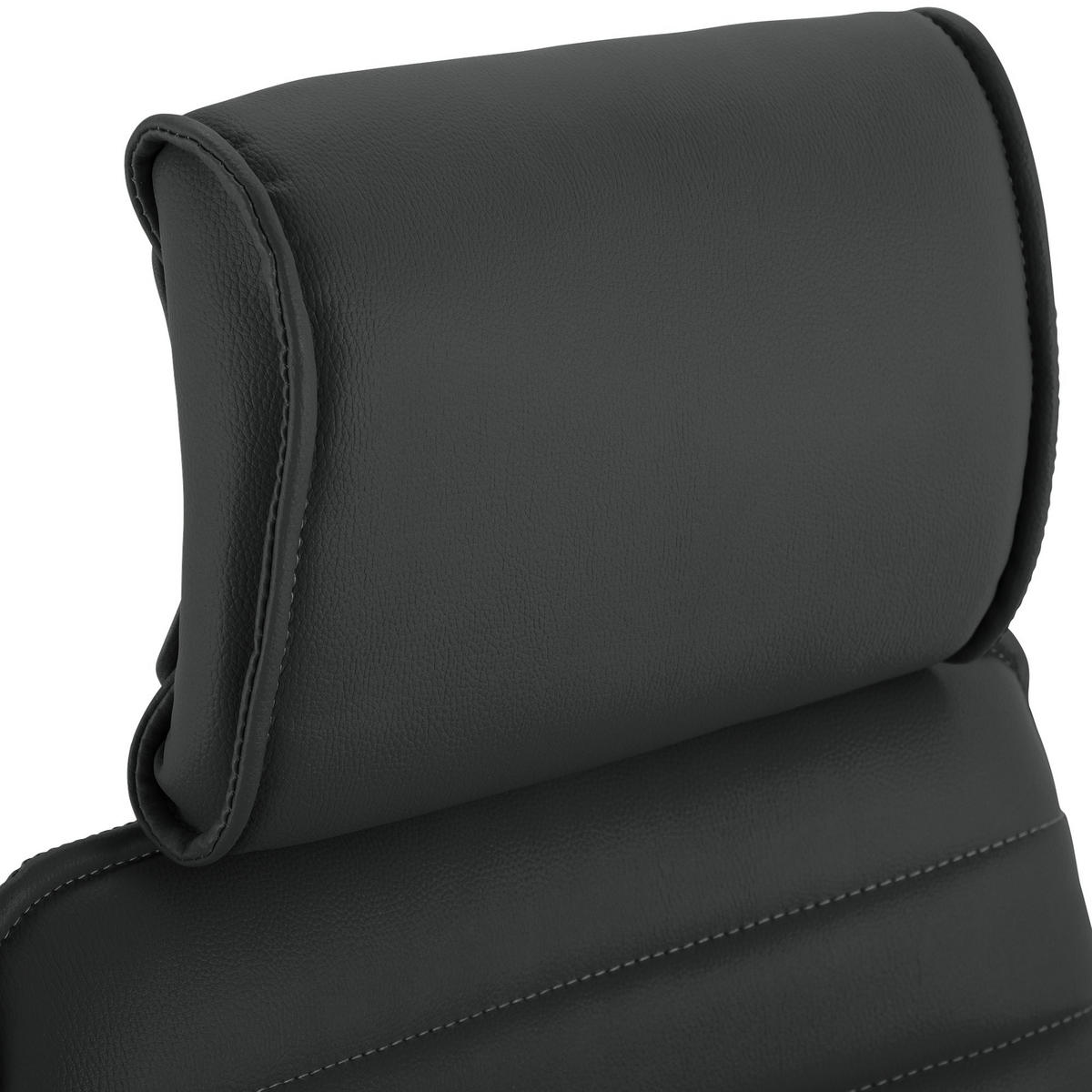 CHEFSESSEL Lederlook Schwarz - Chromfarben/Schwarz, Textil/Metall (60/117/67cm) - CLP
