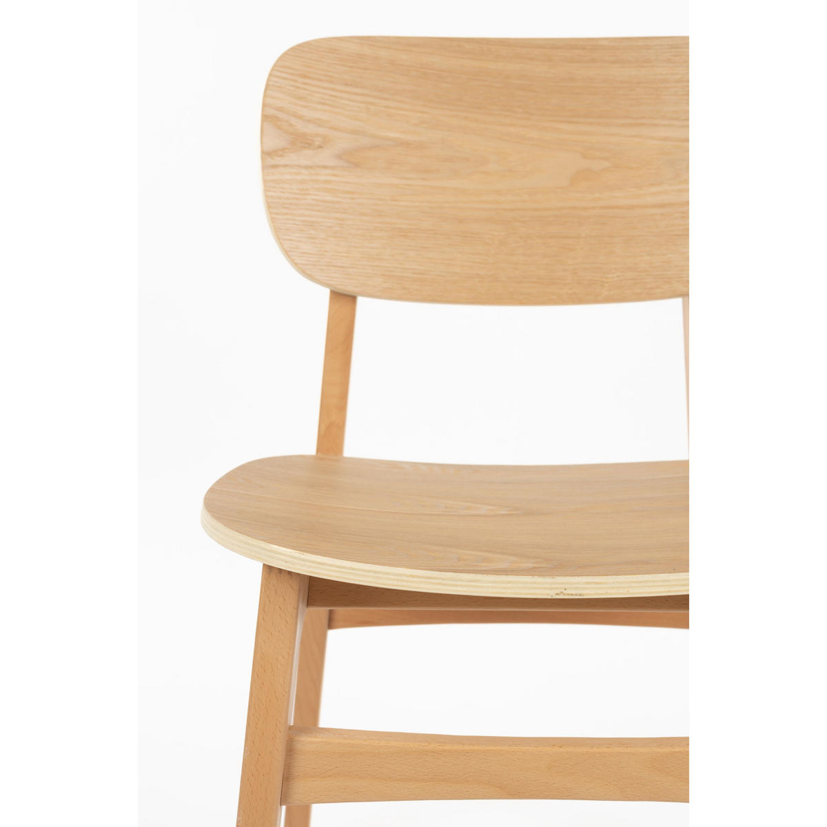 ESSZIMMERSTÜHLE Fleur Naturel - 2 er Set - Beige, Holzwerkstoff (46.5/81/54.5cm) - Zuiver