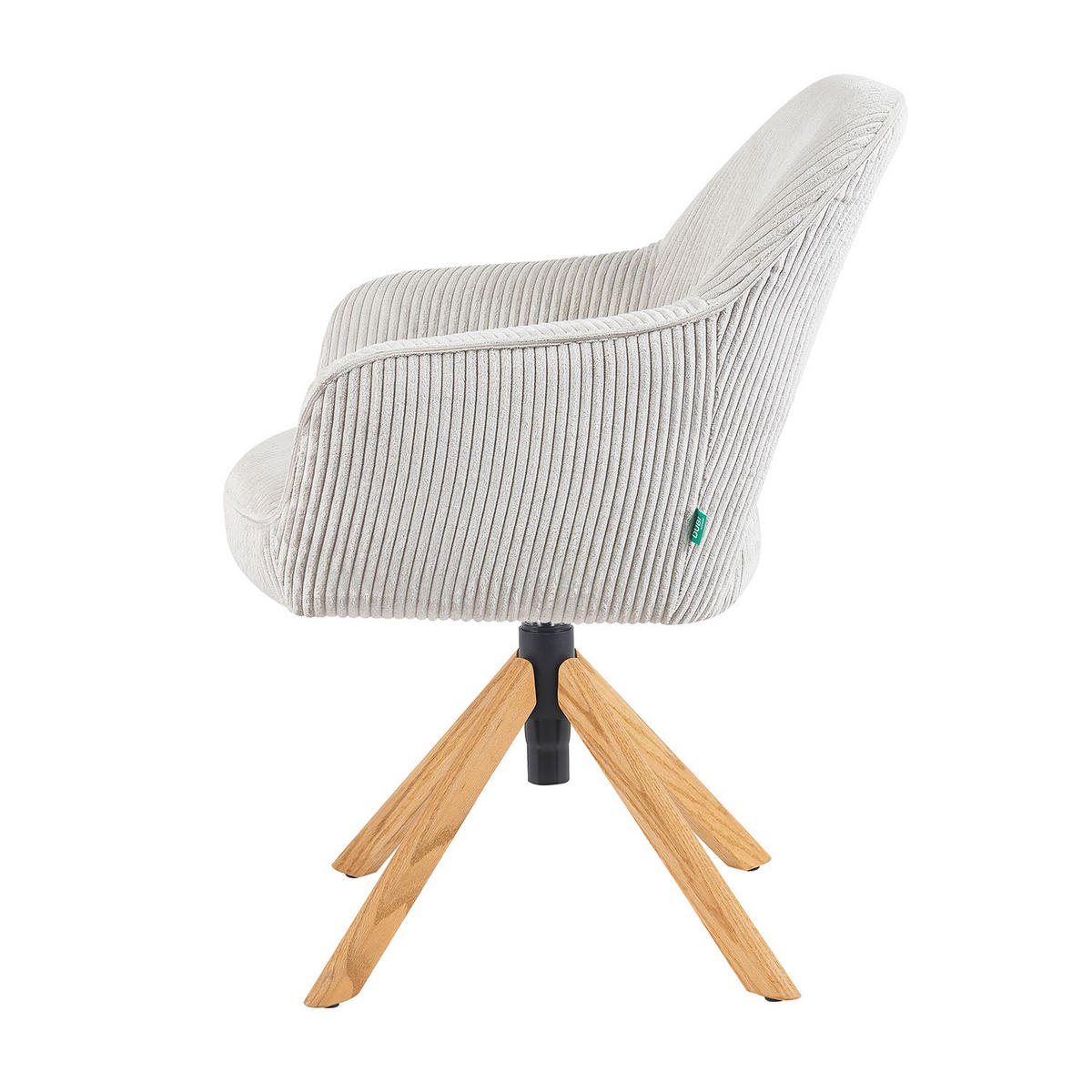BÜROSTUHL Mika-Amia - Honigeiche/Hellgrau, Eichenholz/Holz (60/88/65cm) - DUBI Möbel