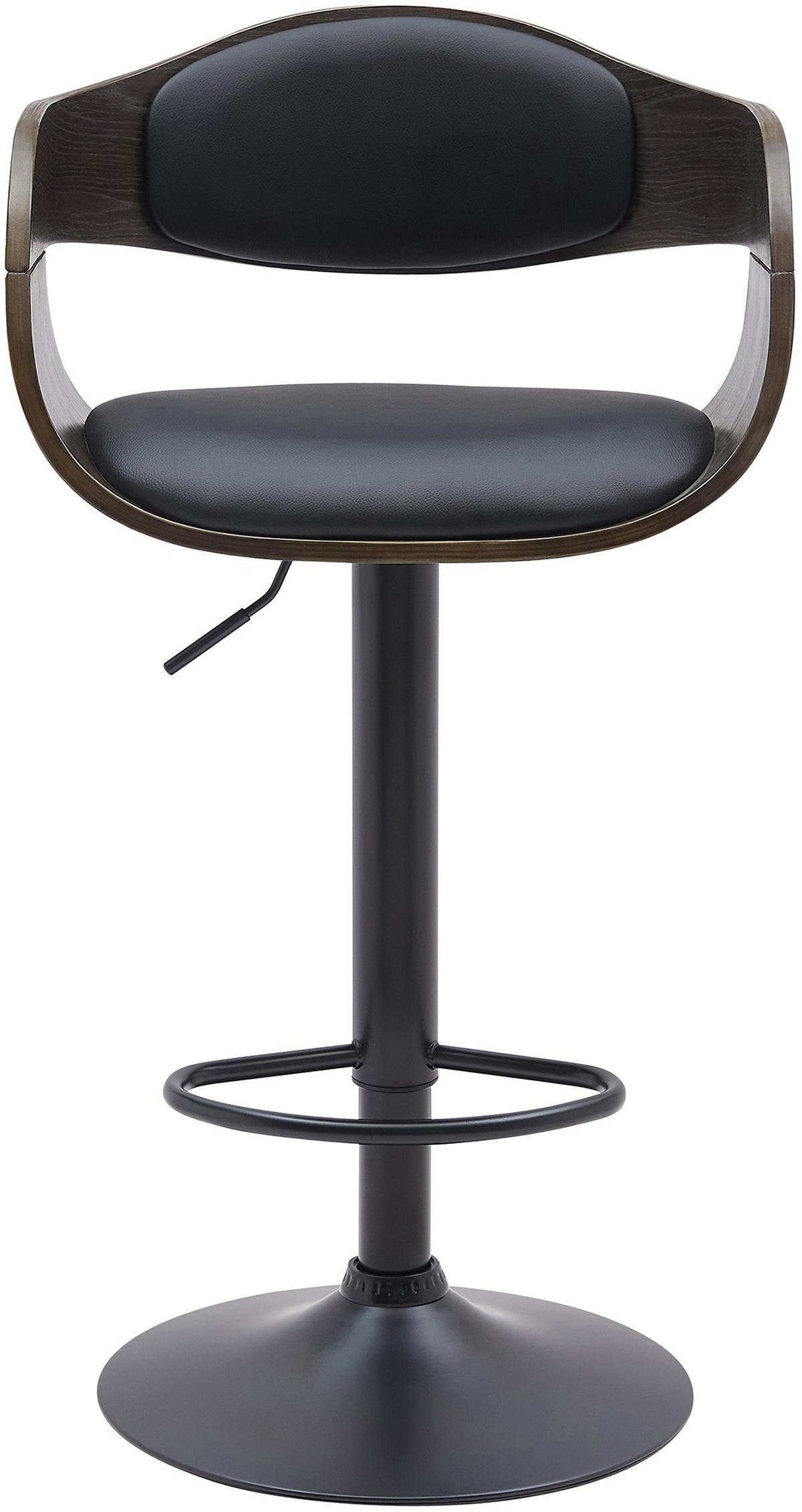 BARHOCKER Lederlook Schwarz/Grau - Schwarz/Grau, Textil/Metall (48/87/50cm) - CLP