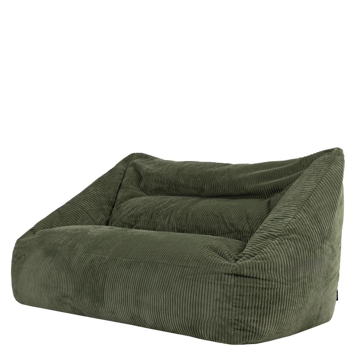 SITZSACK Sofa mit rundem Hocker - Salbeigrün, Textil (160/70/93cm) - icon