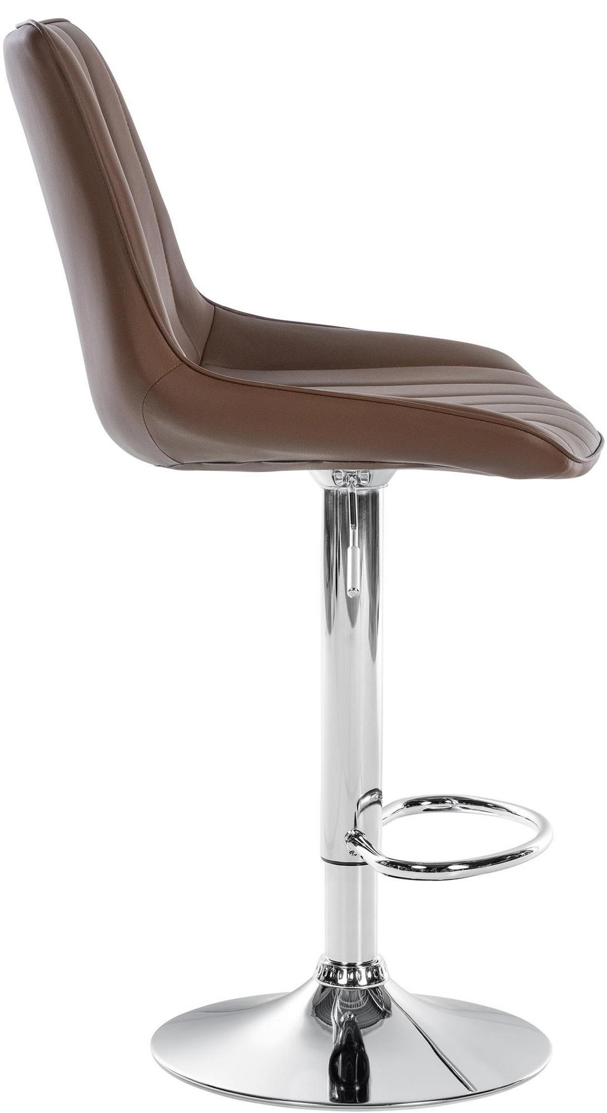 BARHOCKER Lederlook braun - Chromfarben/Braun, Textil/Metall (49.5/91/50cm) - CLP