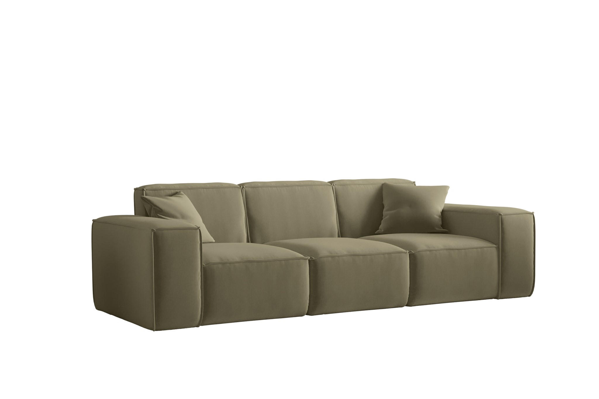 SOFA Celes Premium 3-sitzer Opera Velvet - Olivgrün, Holzwerkstoff/Textil (225/73/88cm) - Fun Möbel