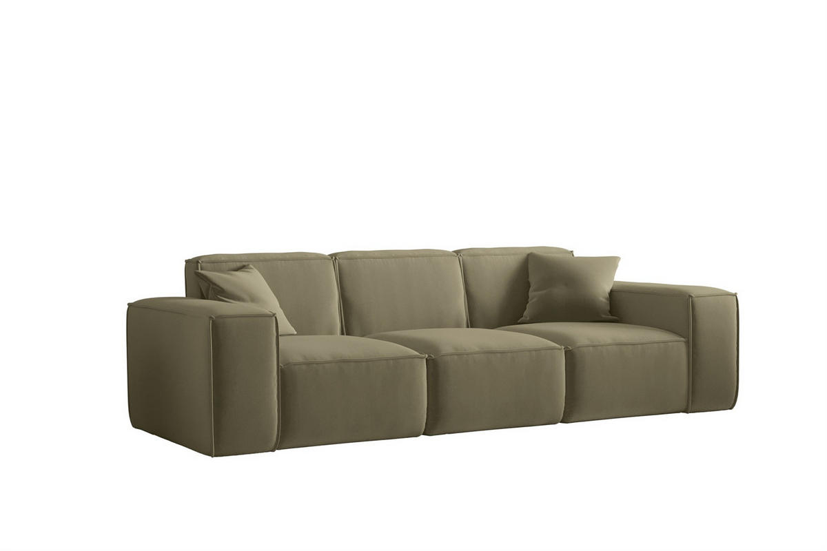 SOFA Celes Premium 3-sitzer Opera Velvet - Olivgrün, Holzwerkstoff/Textil (225/73/88cm) - Fun Möbel