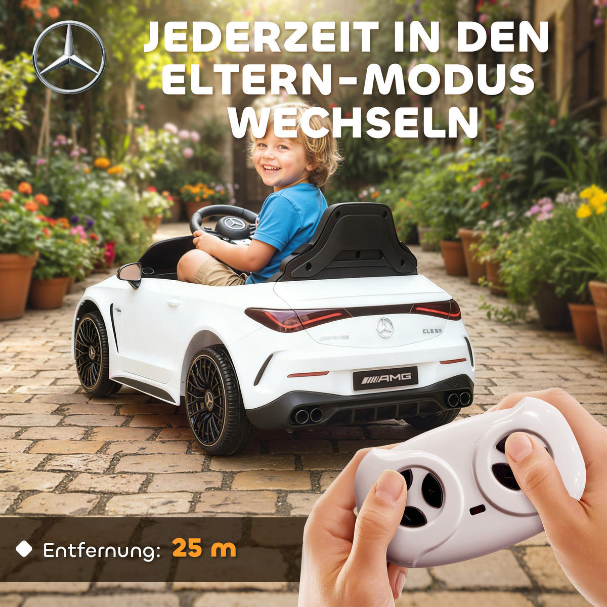 KINDER-ELEKTROAUTO 2 x 12V Kinderauto mit Musik, MP3, Sanftem Start/Stopp - Weiß, Kunststoff (99/55/43cm) - AIYAPLAY
