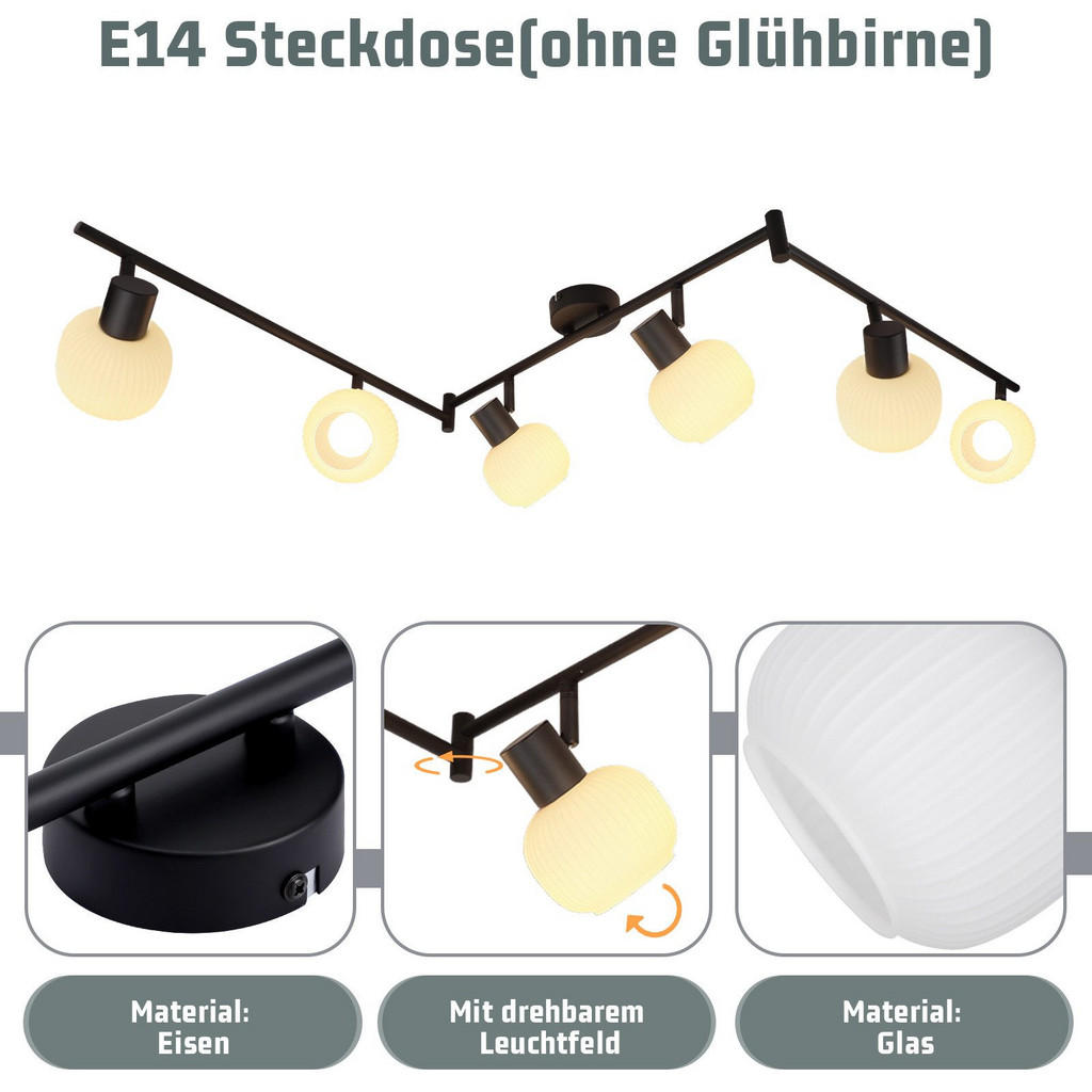 Thumbnail - Nettlife Deckenleuchte, Schwarz, Metall, 10x17.5x150 cm, Lampen & Leuchten, Innenbeleuchtung, Spots & Strahler, Deckensp...