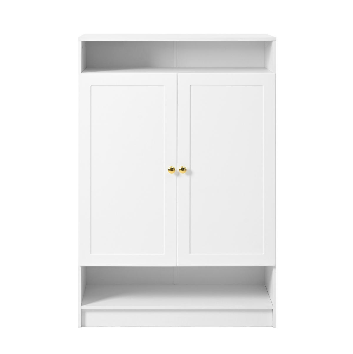 SCHUHSCHRANK 146/34/109 cm in Weiß mit 2 Türen und verstellbaren Einlegeböden - Weiß, Holzwerkstoff (146/109/34cm) - Flora Grace