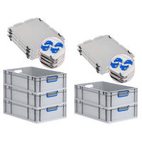 EUROBOX 5x Nextgen Color Mit Auflagedeckel 17x40x60cm Griffe Blau Offen - Blau, Kunststoff (40/17/60cm) - PROREGAL