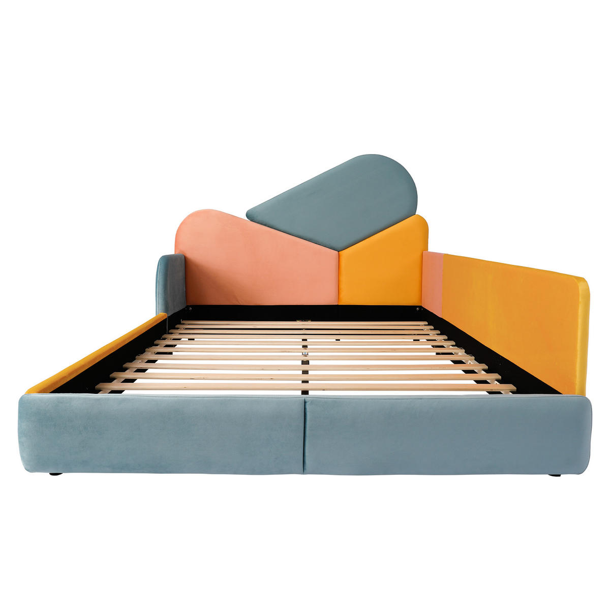 POLSTERBETT 140/200 cm DE-32709 mit erhöhtem Seitenschutz Mehrfarbig - Multicolor, Holzwerkstoff (140/200cm) - ComfortXL