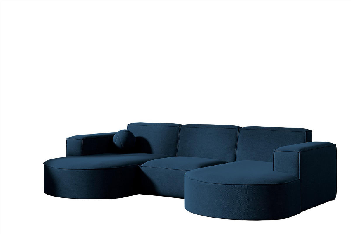 SOFA U-form Sunday - Blau, Holzwerkstoff/Textil (299/78/165cm) - Fun Möbel