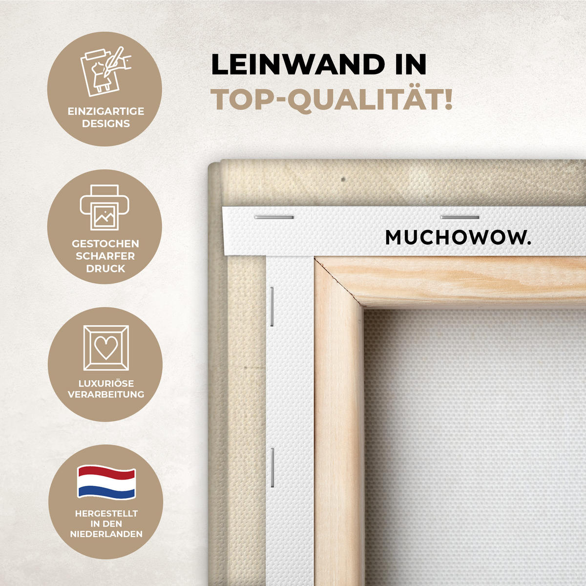 LEINWANDBILD Abstrakt - Geometrische Formen - Schwarz - Gold 90x140 cm - Ecru, Textil (90/140cm) - MuchoWow