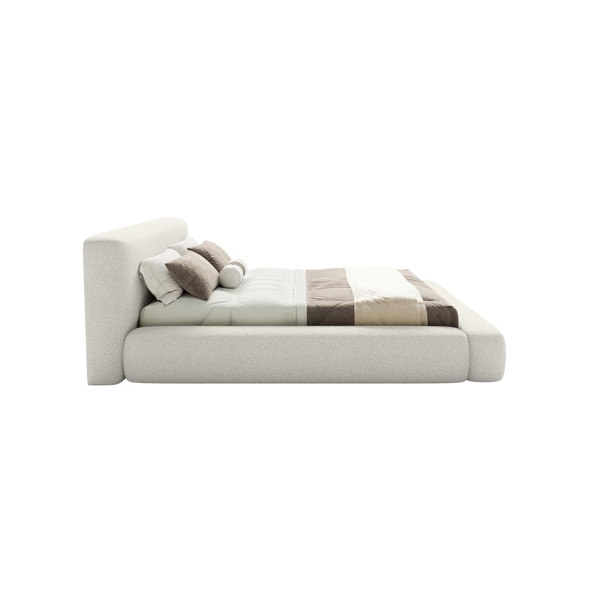 POLSTERBETT Fummo 120x200 cm, Weiß - Weiß, Textil (120/200cm) - Fedve