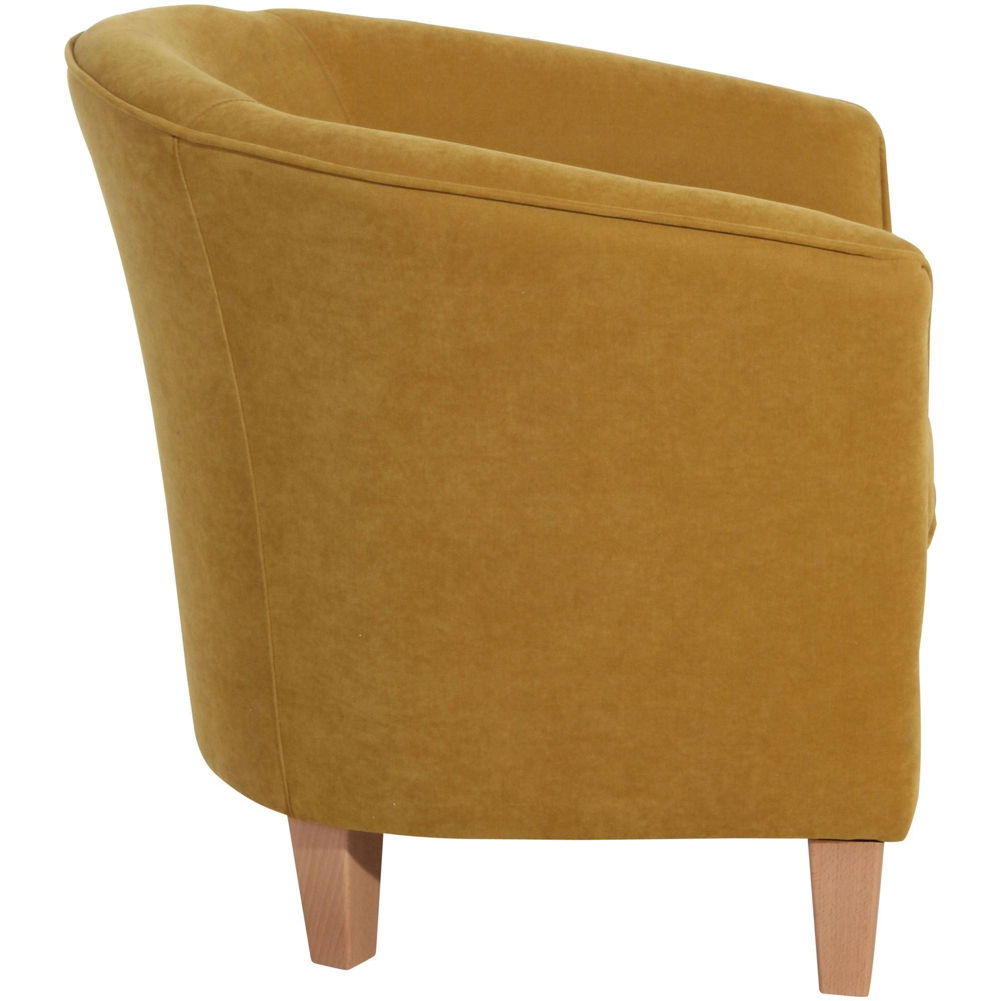 SESSEL Karine Bezug Veloursstoff Buche natur / mais - Gelb, Kunststoff (70/74/70cm) - 58aufmkessel