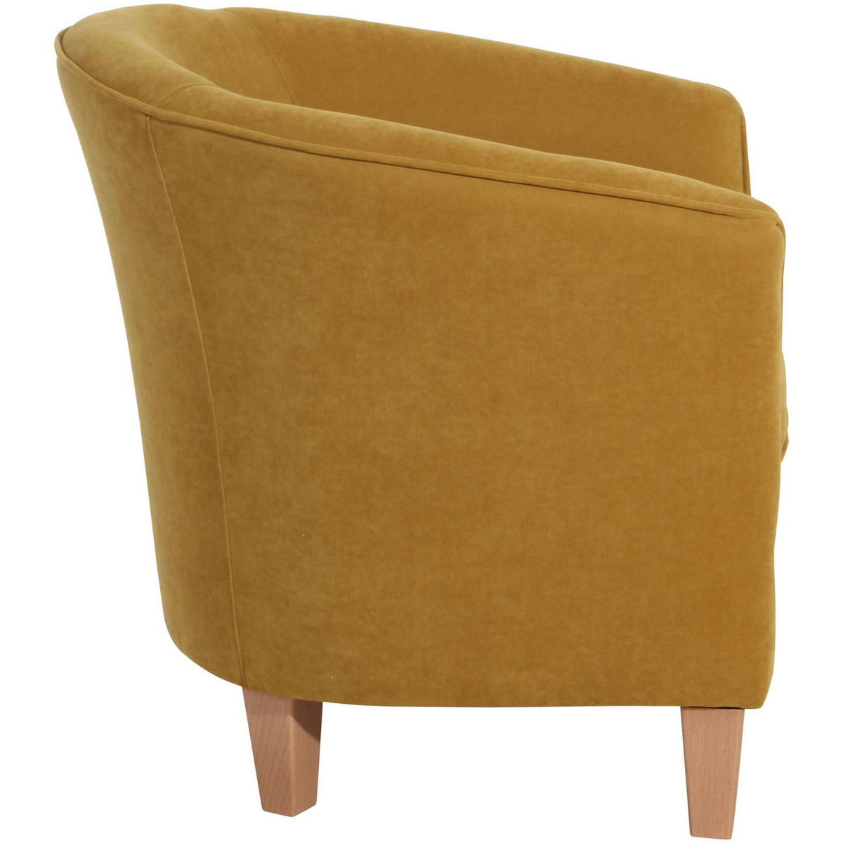 SESSEL Karine Bezug Veloursstoff Buche natur / mais - Gelb, Kunststoff (70/74/70cm) - 58aufmkessel
