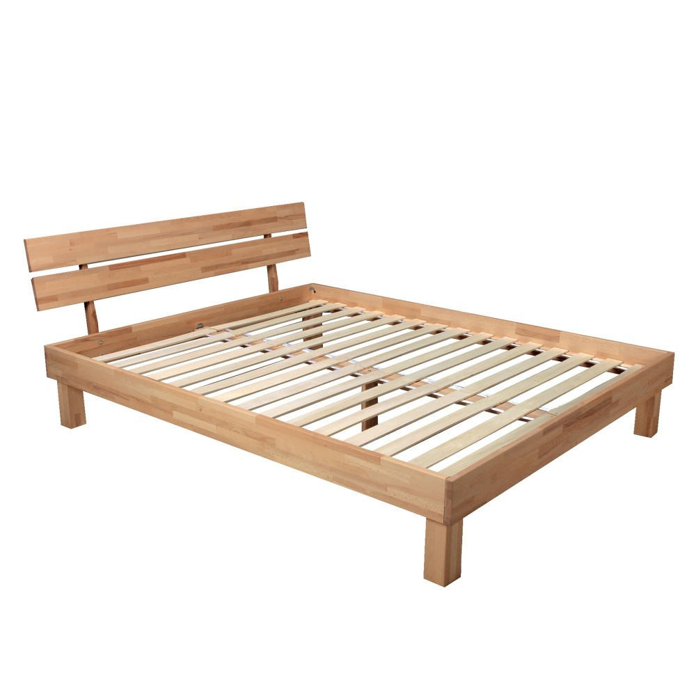 MASSIVHOLTZBETT RIVA MIT LATTENROST/ BETT 160X200 - EICHE MASSIV GEÖLT - Eichefarben, Holzwerkstoff (160/200cm) - Weber Industries