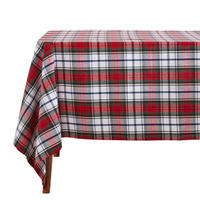 TISCHDECKE Macduff rot kariert, 137/228 cm, 100% Baumwolle - Multicolor, Textil (137/228cm) - Homescapes