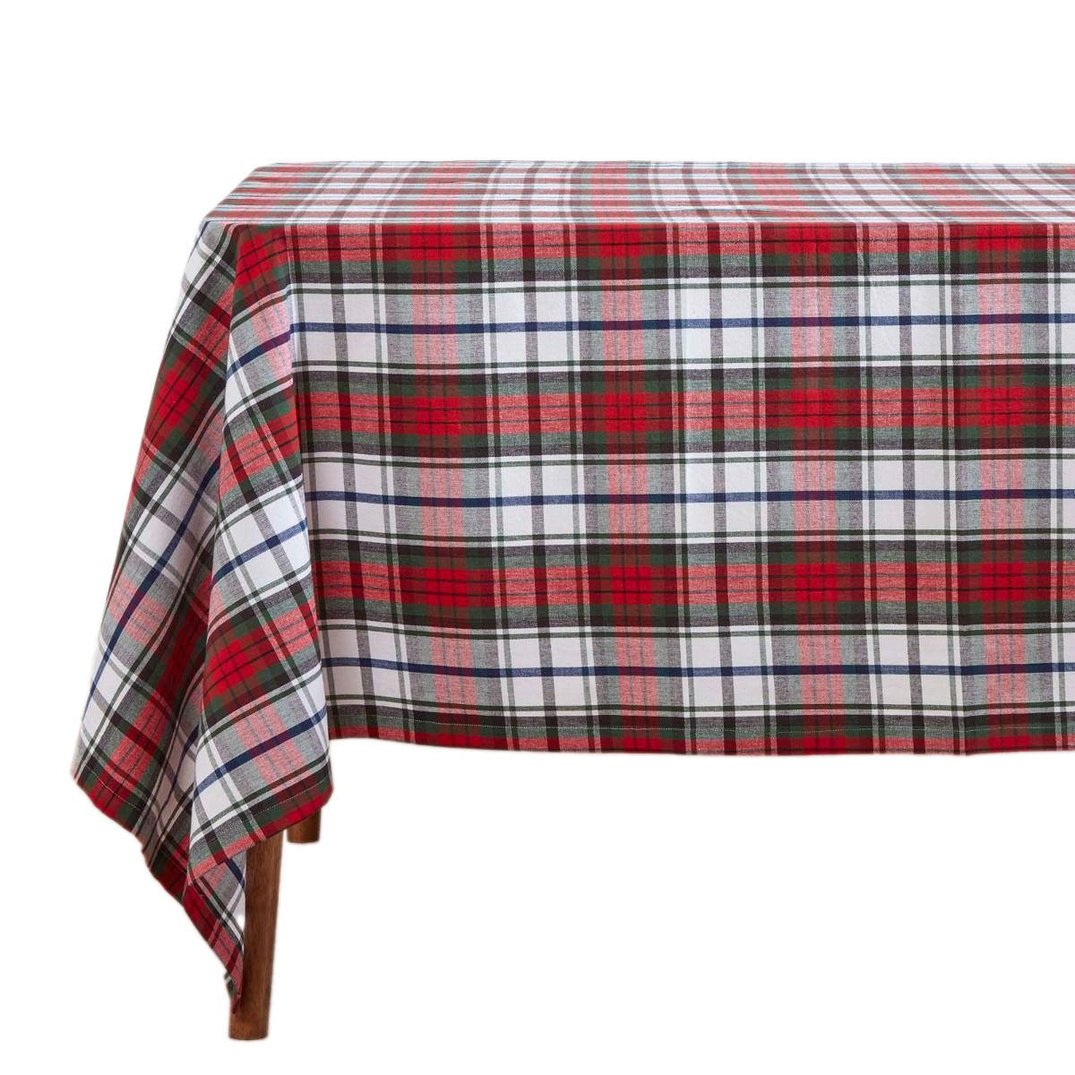 TISCHDECKE Macduff rot kariert, 137/228 cm, 100% Baumwolle - Multicolor, Textil (137/228cm) - Homescapes