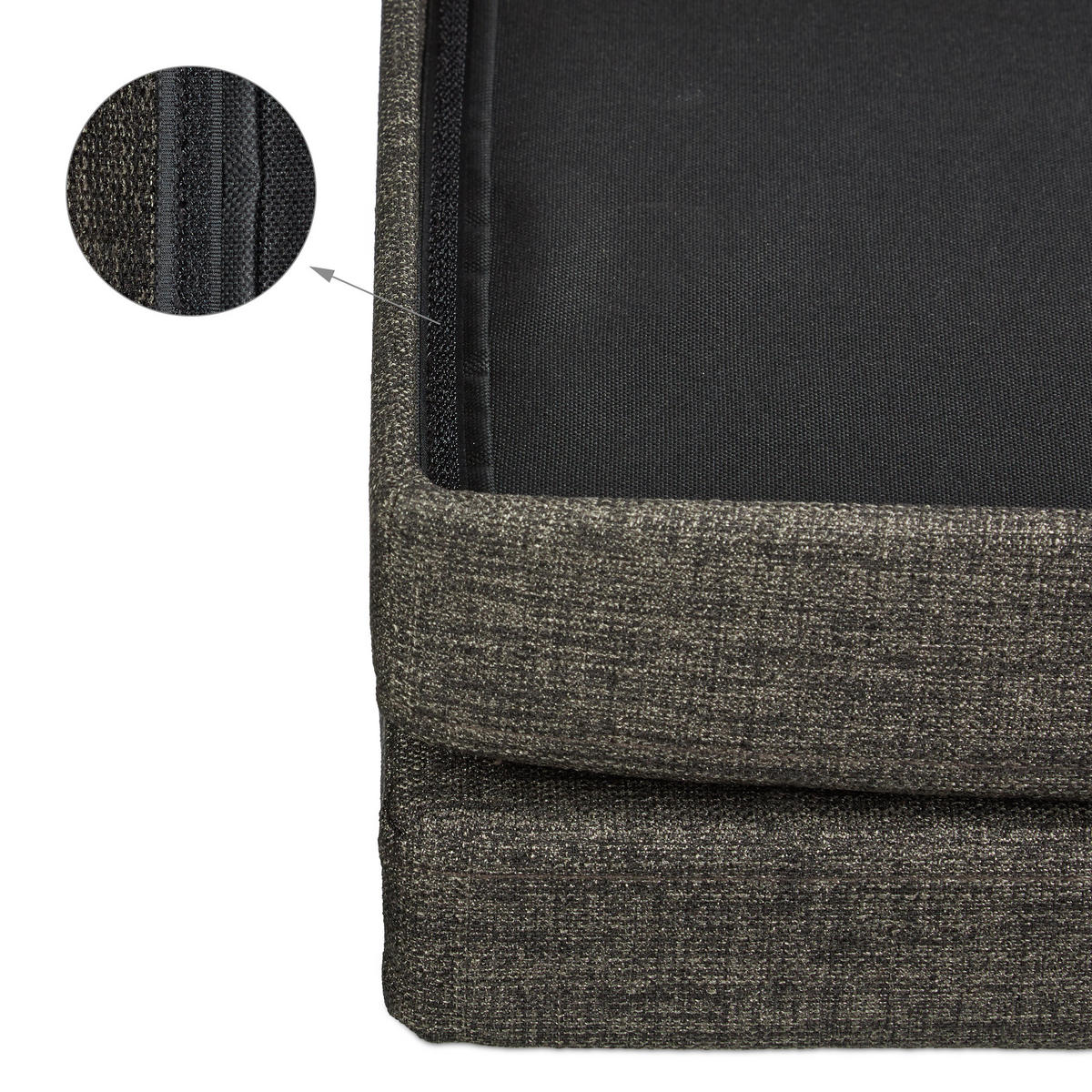 FALTBARER Sitzhocker - Dunkelbraun, Holzwerkstoff/Textil (114/73/38cm) - Relaxdays