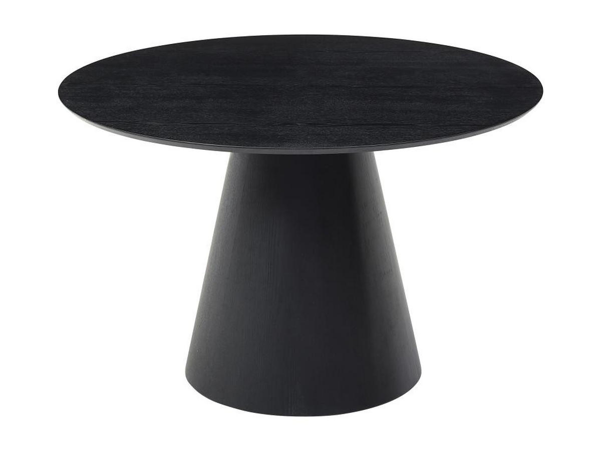 ESSTISCH rund - 4 Personen - Eichenfurnier - Schwarz - BURSANA - Schwarz, Holz (120/120/75.5cm) - Vente-Unique