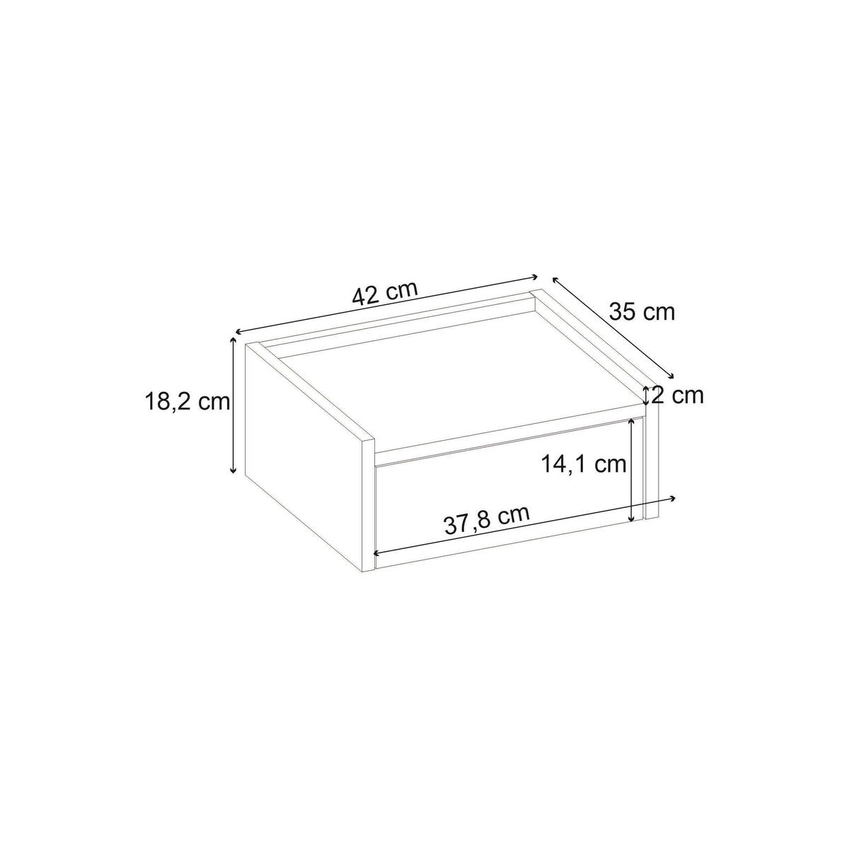 NACHTTISCH Brisa Warme Eiche 42/35/18,2 cm - Braun, Holzwerkstoff (42/18.2/35cm) - Decortie