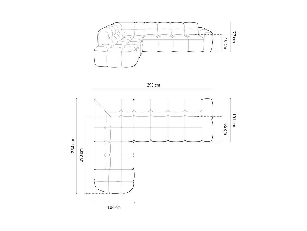 ECKSOFA links Lisa aus strukturiertem Stoff grün meliert 5 Sitzplätze - Grün, Textil (234/293cm) - Micadoni