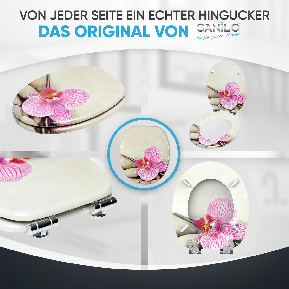 WC-SITZ mit Absenkautomatik Wellness - Violett, Holzwerkstoff (38/6/47cm) - Sanilo