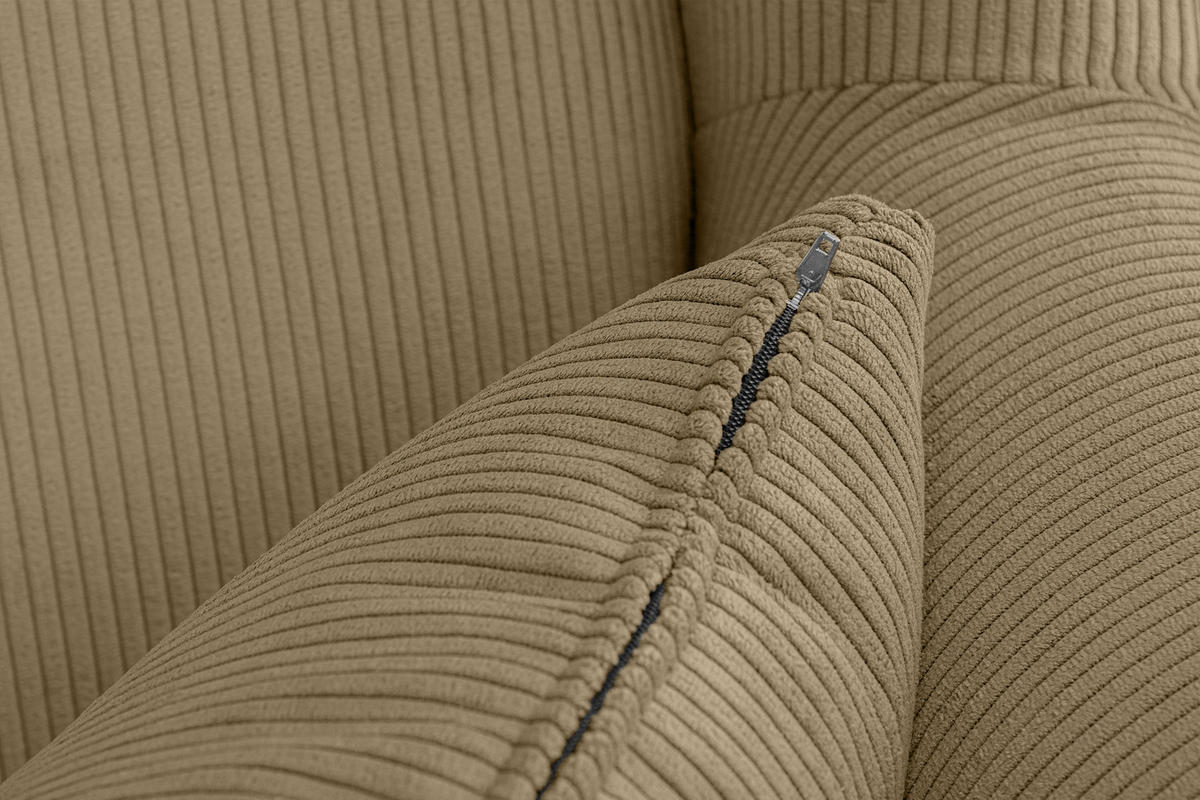 OHRENSESSEL STRALIS inklusive dekorativem Kissen, creme - Creme/Braun, Textil (82/108/80cm) - KONSIMO®