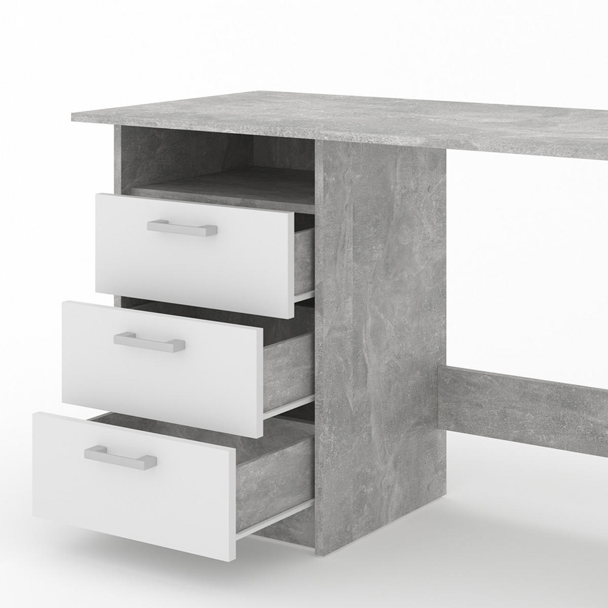 SCHREIBTISCH Meiko Beton 120 x 50 cm - Grau, Holzwerkstoff (50/120/76.6cm) - Vicco