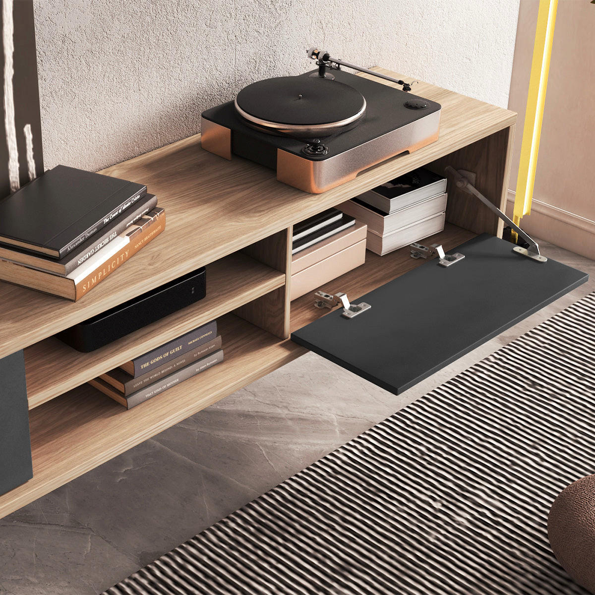 TV-MÖBEL Idra Grau und Holz - Grau, Holzwerkstoff (180/32/36cm) - Petits-meubles