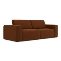 3-SITZER SOFA Samt Stoff Orange - Rot/Terra cotta, Kunststoff/Textil (224/80/103cm) - Makamii