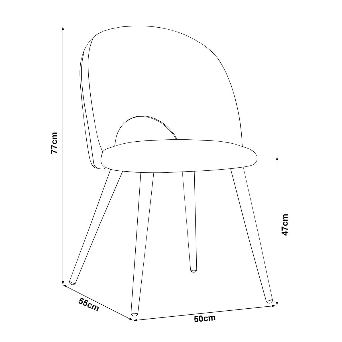 ESSZIMMERSTUHL-SET 2 TLG. Karijoki - Beige/Braun, Textil/Metall (50/77/55cm) - [en.casa]