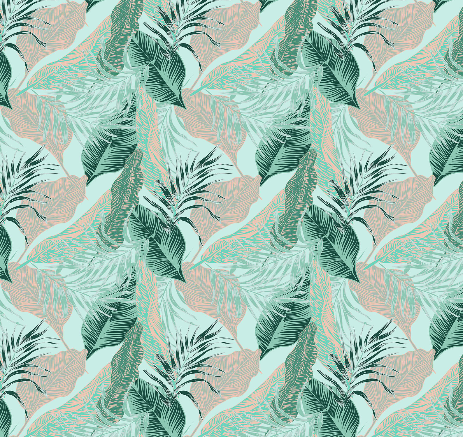 VERDUNKELUNGSROLLO 140x140 cm Tropische Blätter - Blau, Textil (140/140cm) - TULUP