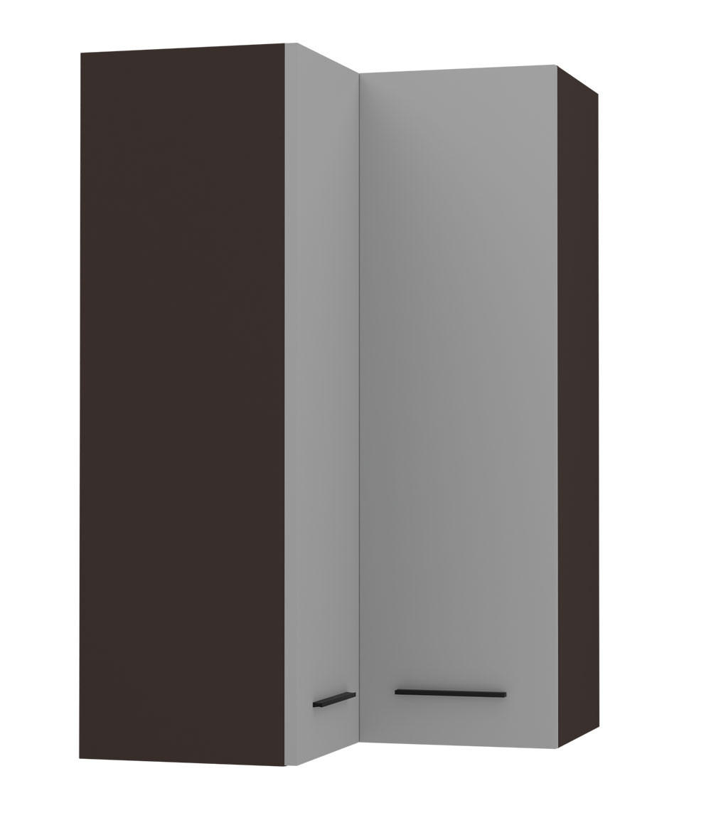 ECKHÄNGESCHRANK Bonn W14/60 lava / dust grey matt 60 / 60 / 96cm - Dunkelgrau/Grau, Holz/Holzwerkstoff (60/96/60cm) - Feldmann-Wohnen
