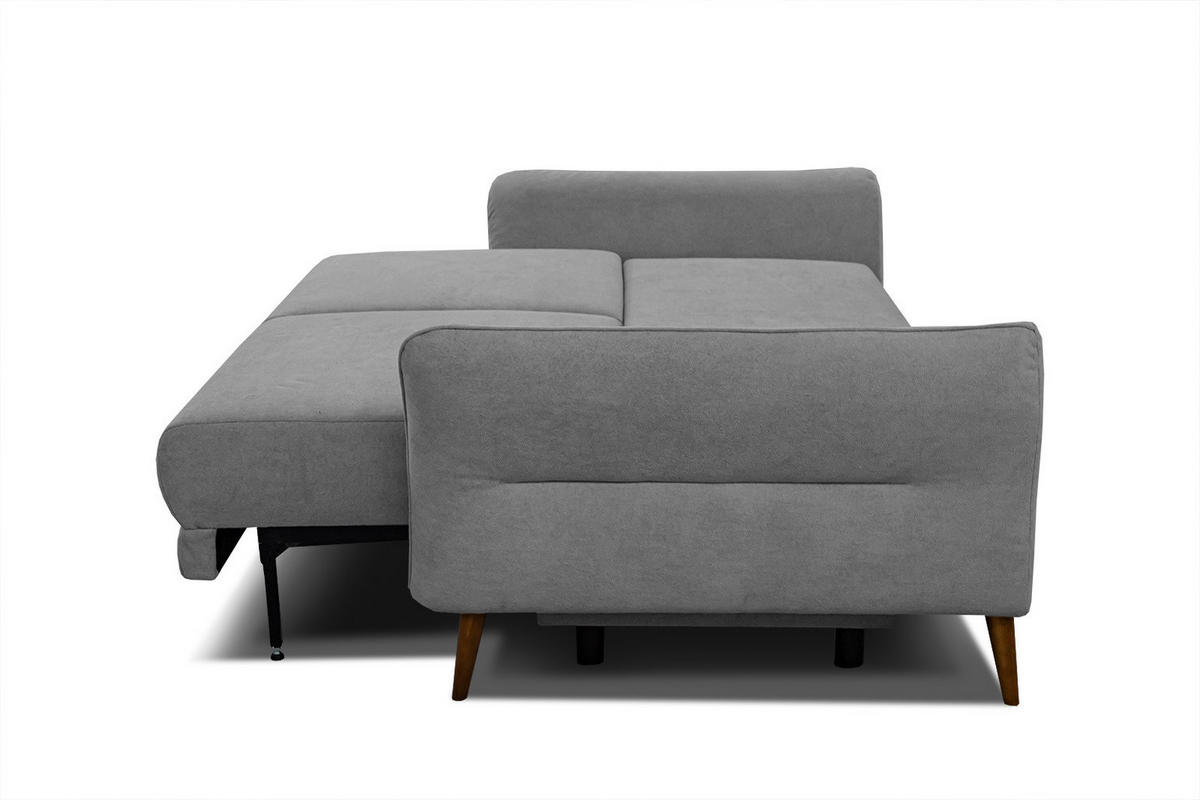 SOFA FIGARI 3-Sitzer mit Schlaffunktion, grau - Braun/Grau, Holz/Textil (232/90/107cm) - Courtois Laville