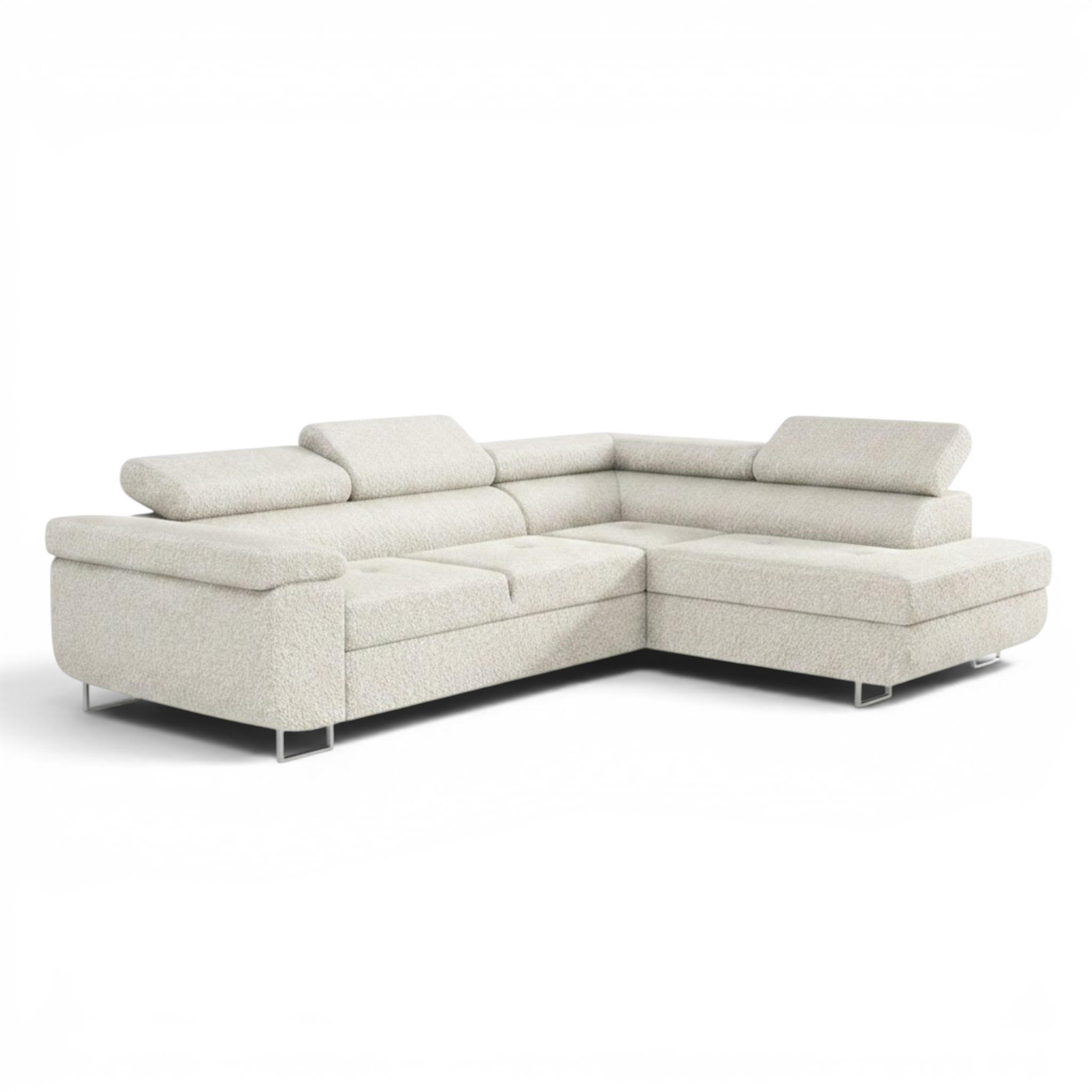 ECKSOFA Jade Mit Schlaffunktion - Beige, Holzwerkstoff/Textil (275/202cm) - Fun Möbel
