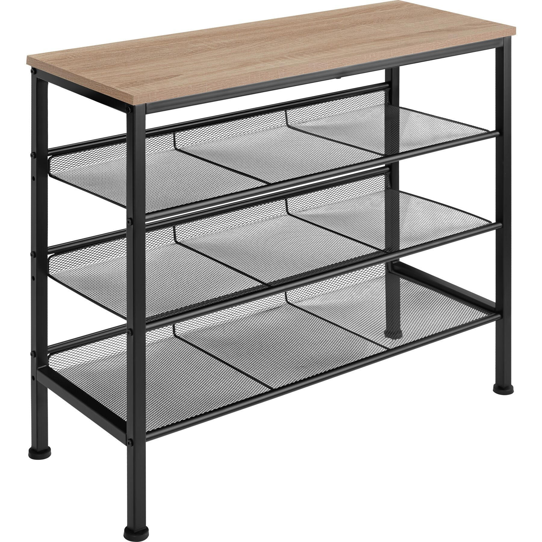 SCHUHREGAL Wolverhampton,75,5 x 30,5 x 69,5 cm,Industrial Holz hell, Eiche Sonoma - Naturfarben, Holz (30.5/69.5/75.5cm) - tectake