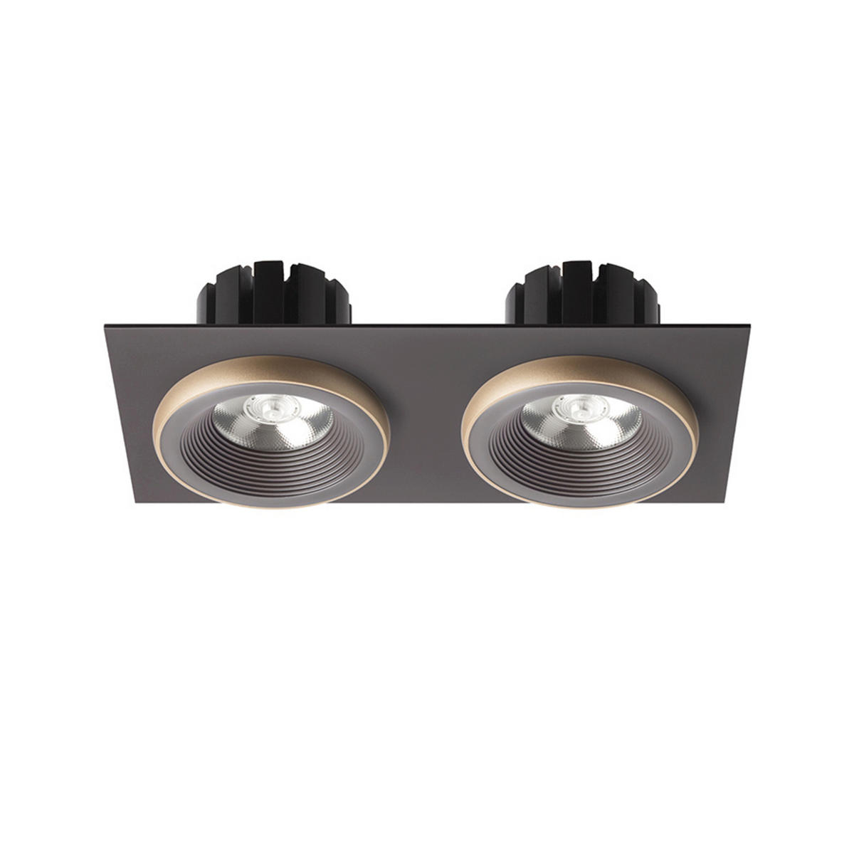 EINBAULEUCHTE SHARM SQ II braun/perlgold 20 W - Goldfarben, Metall (23/115/15cm) - Rendl