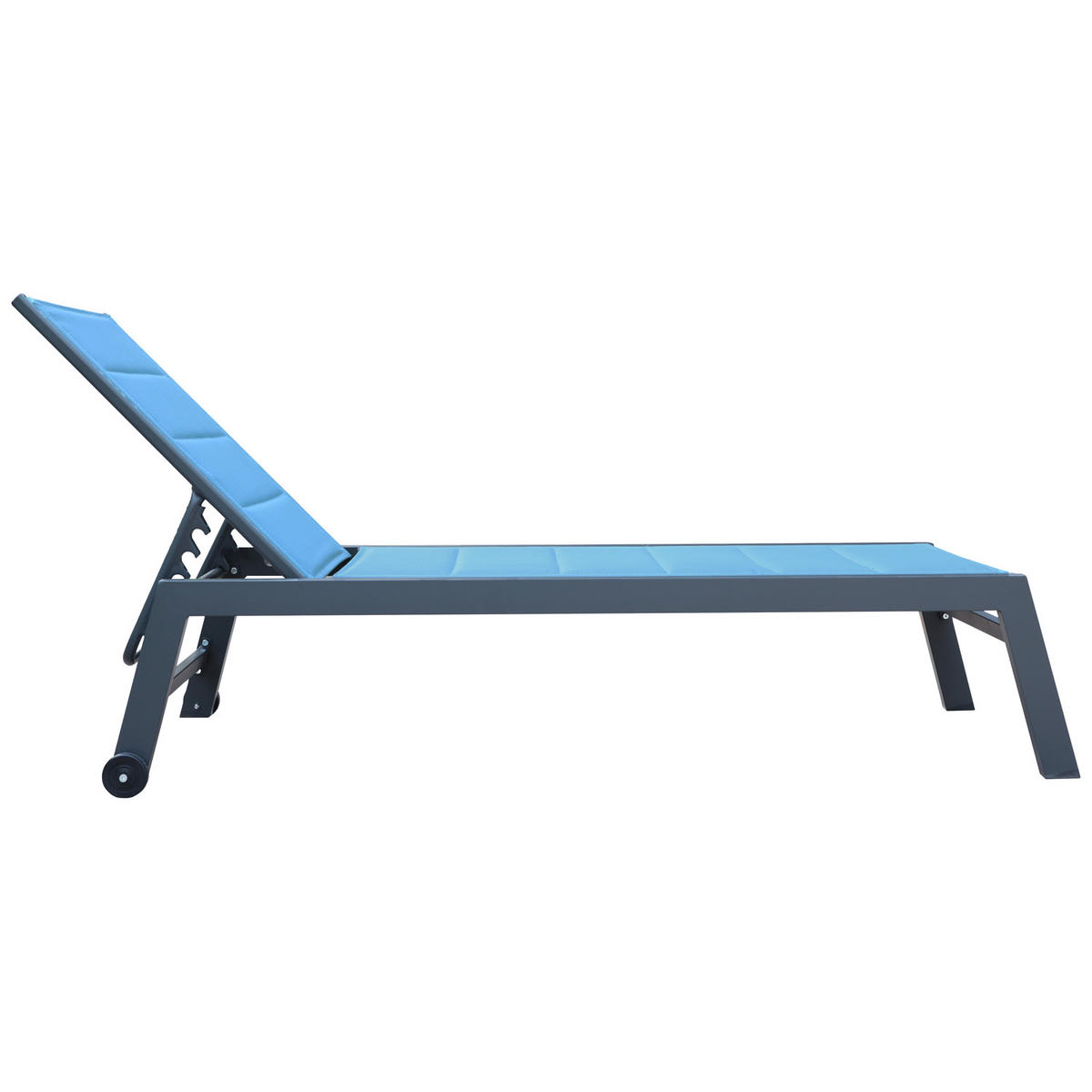 SONNENLIEGE Barbados Blaugrau und Anthrazit - Blau, Kunststoff (61/95/198cm) - Happy Garden