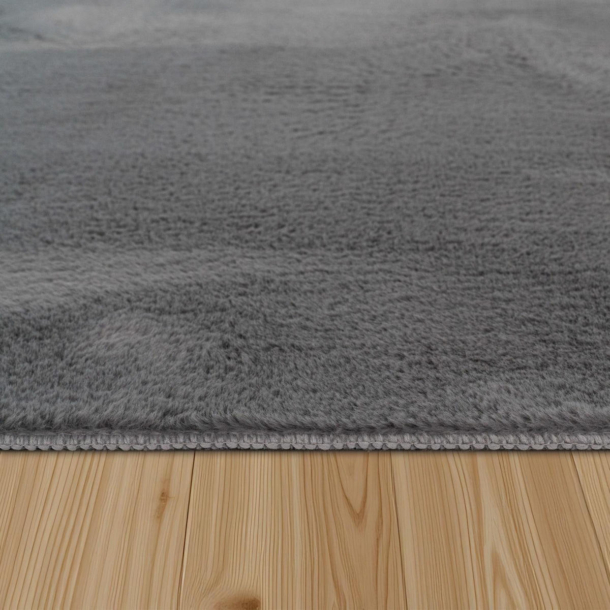 HOCHFLORTEPPICH 80/80 cm Soft 380 - Anthrazit, Kunststoff (80/80cm) - Paco Home