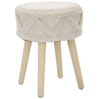 HOCKER im Boho-Stil 32/32/41 cm - Beige, Holz (32/41/32cm) - Mauro Ferretti