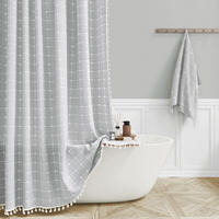 DUSCHVORHANG Grau kariert 150 x 180 cm Badezimmer - Grau, Textil (150/180cm) - MCBOSON