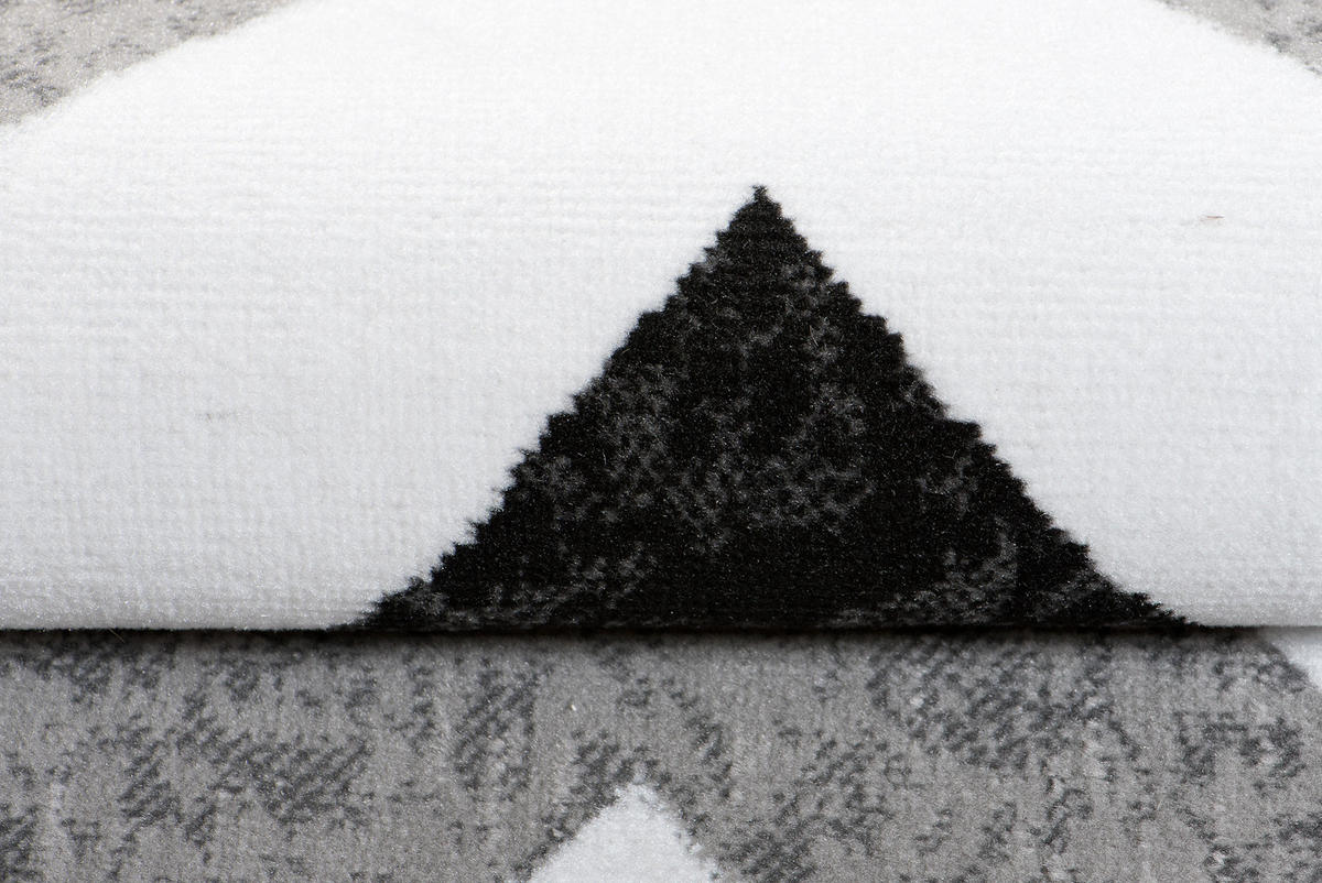 TEPPICH MAYA Grau Zig Zag Streifen 120/170 cm - Grau, Textil (120/170cm) - Tapiso
