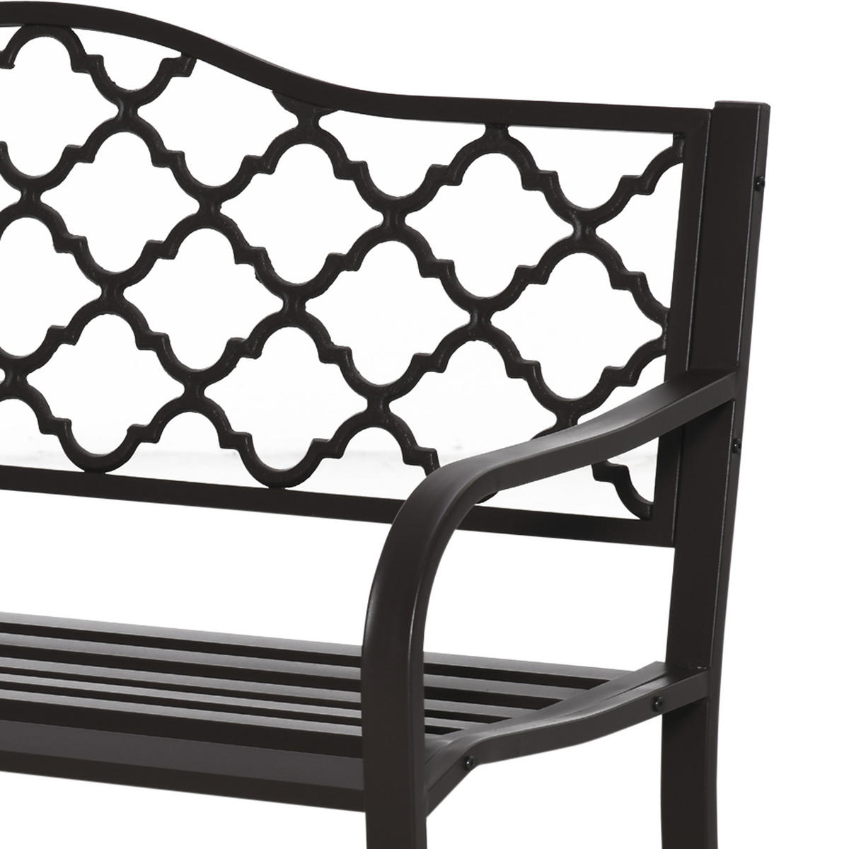 GARTENBANK DE-17752 3-Sitzer mit Gitter-Rückenlehne Braun - Braun, Metall (128/89/60cm) - ComfortXL