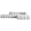 ECKSOFA Ottomane Rechts OLEA-L2 - 289x176x71 cm Weiß Bouclé - Schwarz/Weiß, Holzwerkstoff/Kunststoff (289/176cm) - ALTDECOR
