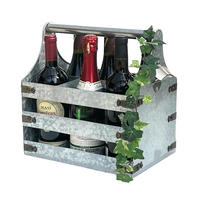 WEINTRÄGER Metall für 6 Flaschen mit Öffner 96403  - Silberfarben, Metall (33/33/20cm) - DanDiBo